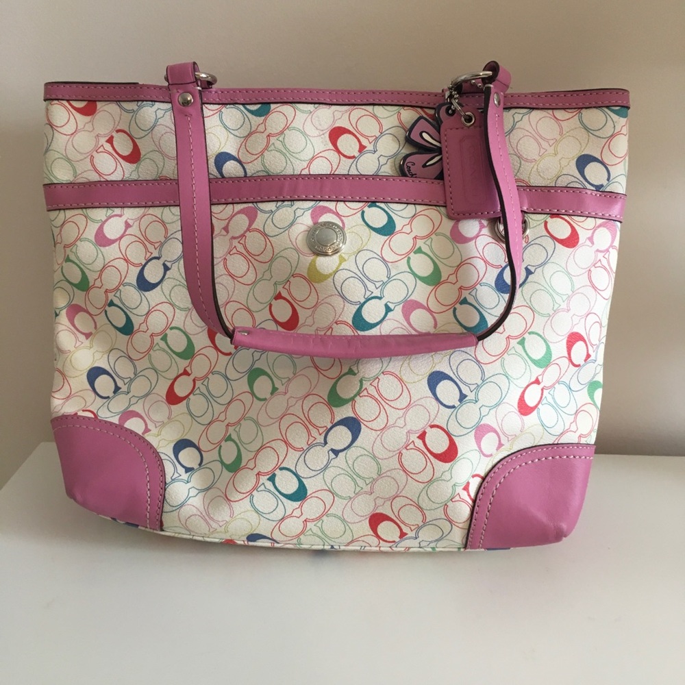 Multicolored Coach Tote